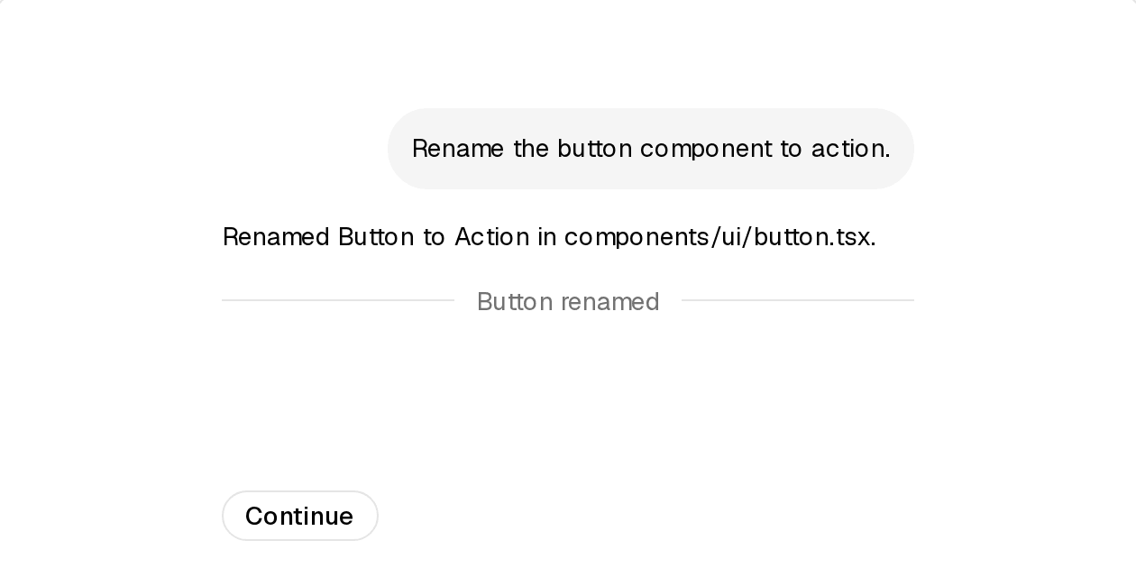 点击 Restore 之后:该回合之后的所有消息都被移除 Checkpoint 恢复之后:只保留到 Button renamed 这一回合,后续消息被移除